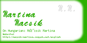 martina macsik business card